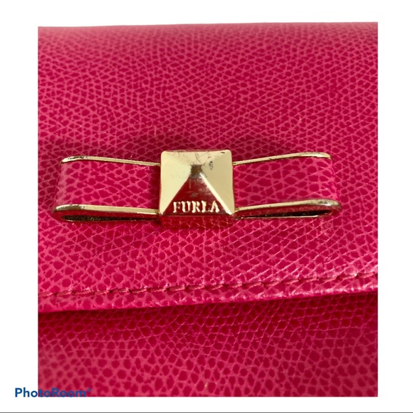 FURLA Raspberry Pink Mini Bow Chained Crossbody - Picture 2 of 9